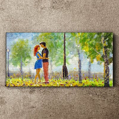 Love among the greenery Print on canvas