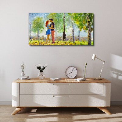 Love among the greenery Print on canvas
