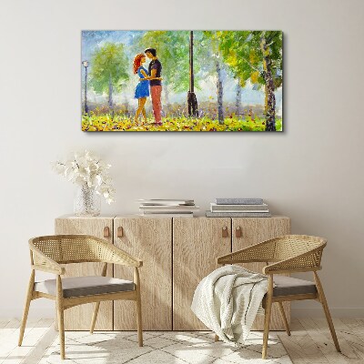 Love among the greenery Print on canvas