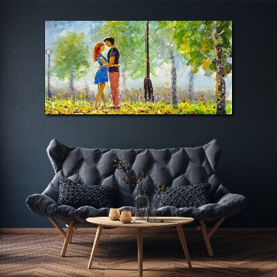 Love among the greenery Print on canvas