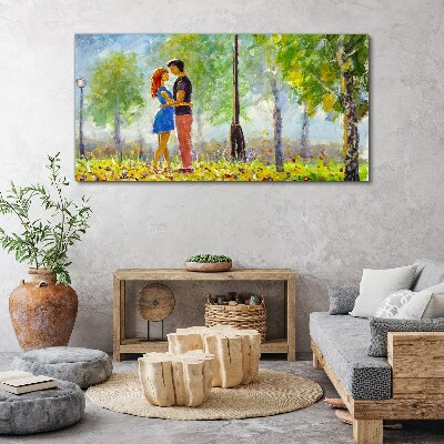 Love among the greenery Print on canvas