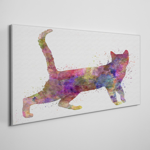 Colorful cat shadow Print on canvas