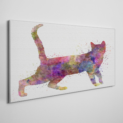 Colorful cat shadow Print on canvas