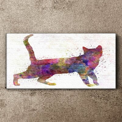 Colorful cat shadow Print on canvas