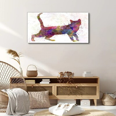 Colorful cat shadow Print on canvas