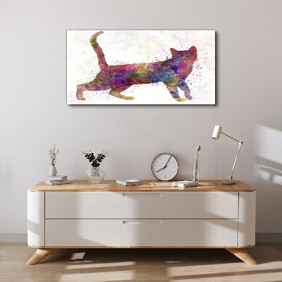 Colorful cat shadow Print on canvas
