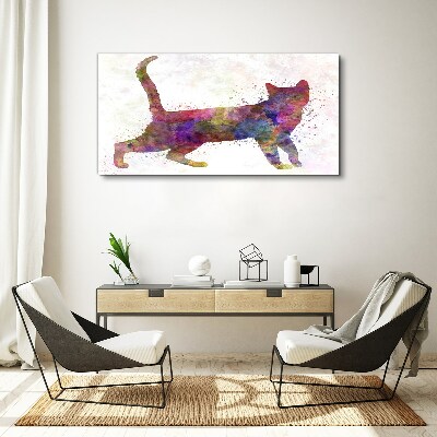 Colorful cat shadow Print on canvas
