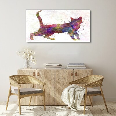 Colorful cat shadow Print on canvas
