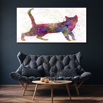 Colorful cat shadow Print on canvas