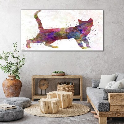 Colorful cat shadow Print on canvas