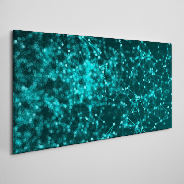 Network connections in blue Canvas wall art