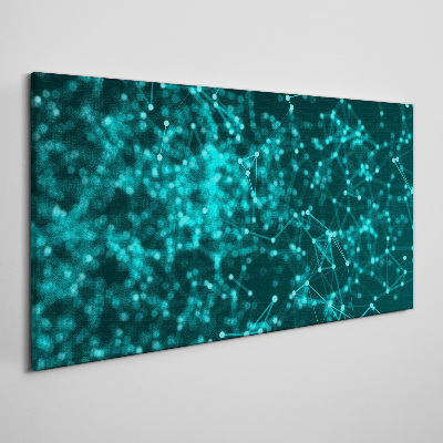Network connections in blue Canvas wall art