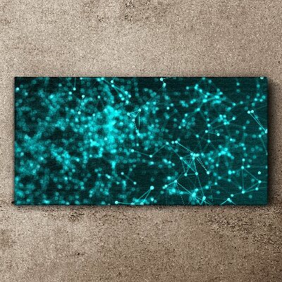 Network connections in blue Canvas wall art