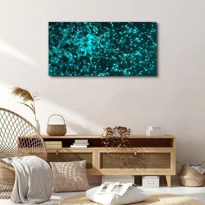 Network connections in blue Canvas wall art