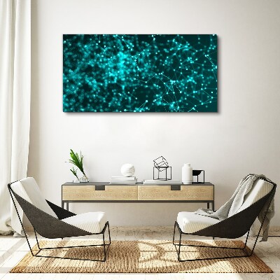 Network connections in blue Canvas wall art