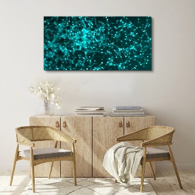 Network connections in blue Canvas wall art