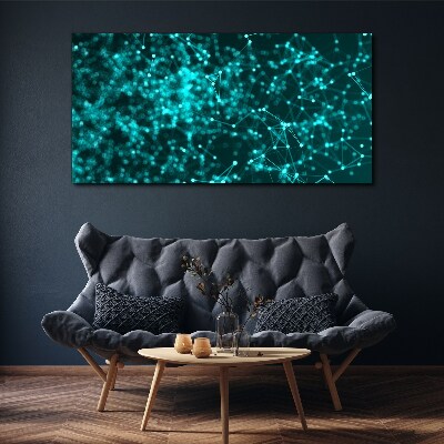 Network connections in blue Canvas wall art