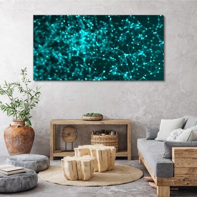 Network connections in blue Canvas wall art