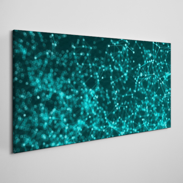 Digital network in shades of blue Print on canvas