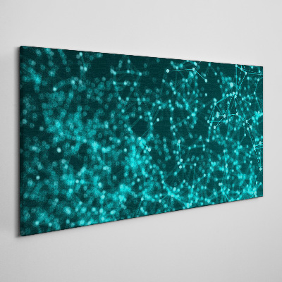 Digital network in shades of blue Print on canvas
