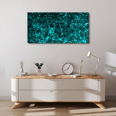 Digital network in shades of blue Print on canvas