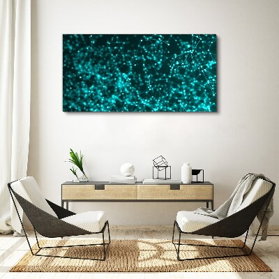 Digital network in shades of blue Print on canvas