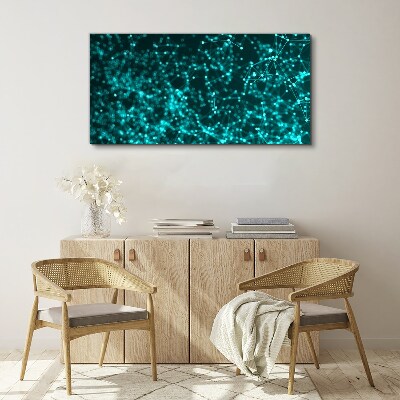Digital network in shades of blue Print on canvas