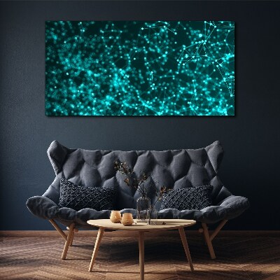 Digital network in shades of blue Print on canvas