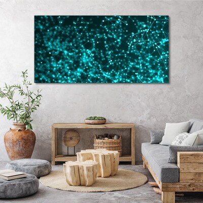 Digital network in shades of blue Print on canvas