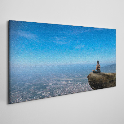 Meditation on the mountain top Canvas wall art