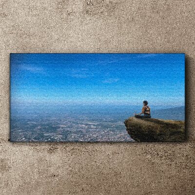 Meditation on the mountain top Canvas wall art