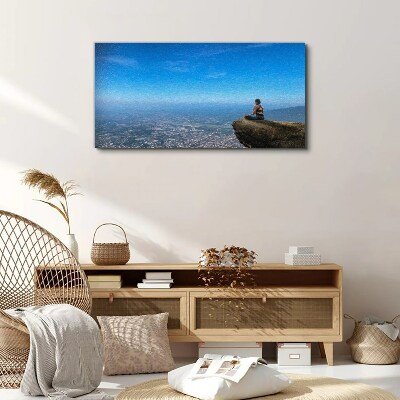 Meditation on the mountain top Canvas wall art