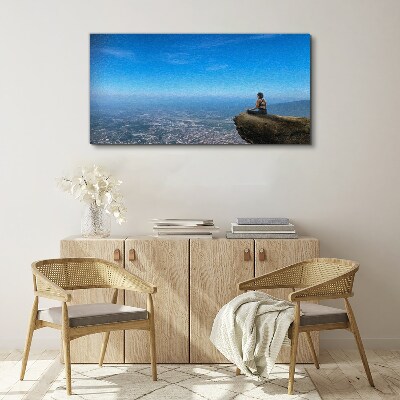 Meditation on the mountain top Canvas wall art