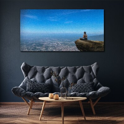 Meditation on the mountain top Canvas wall art