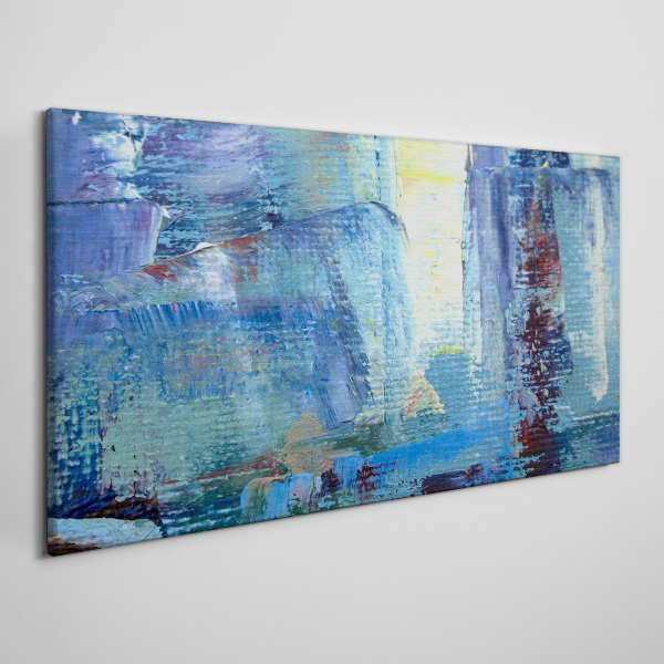 Abstract landscape in shades of blue Canvas wall art