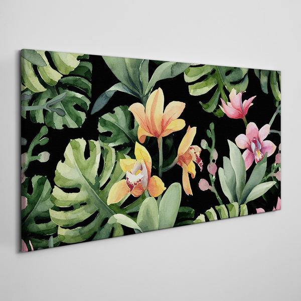 Tropical garden in watercolor Canvas wall art