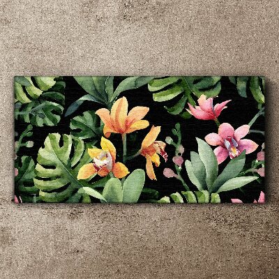Tropical garden in watercolor Canvas wall art