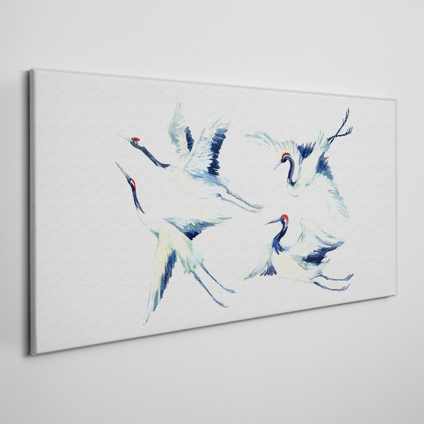 Dancing cranes in the blue Print on canvas