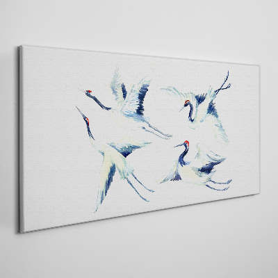 Dancing cranes in the blue Print on canvas