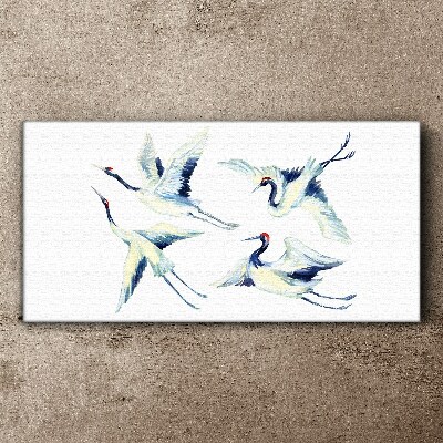 Dancing cranes in the blue Print on canvas