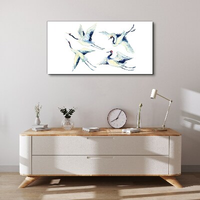 Dancing cranes in the blue Print on canvas