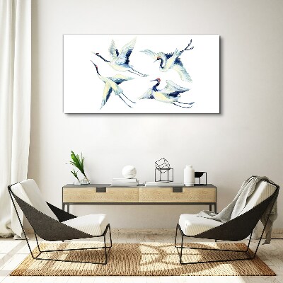 Dancing cranes in the blue Print on canvas