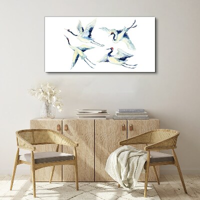 Dancing cranes in the blue Print on canvas