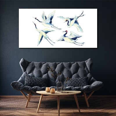 Dancing cranes in the blue Print on canvas