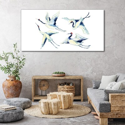 Dancing cranes in the blue Print on canvas