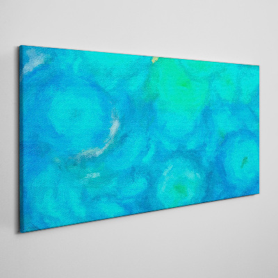 Turquoise circles in blue Print on canvas