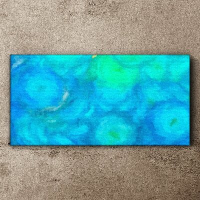 Turquoise circles in blue Print on canvas