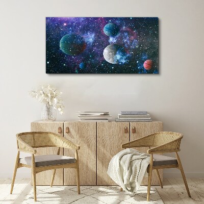 The star sky planet Canvas Wall art