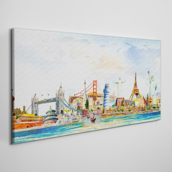 Icons of the World in Colors Print on canvas
