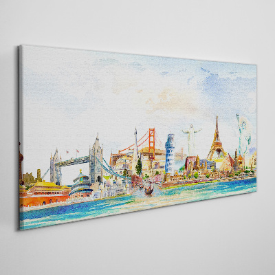 Icons of the World in Colors Print on canvas